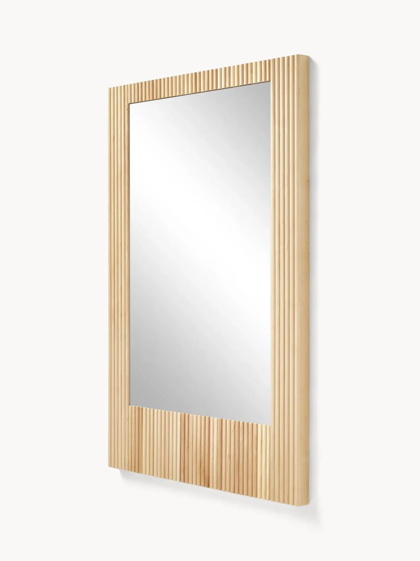 Specchio Da Parete Con Cornice In Legno Di Betulla Millerighe Nele