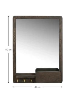 Specchio Da Parete Con Mensola In Legno Di Quercia Inverness