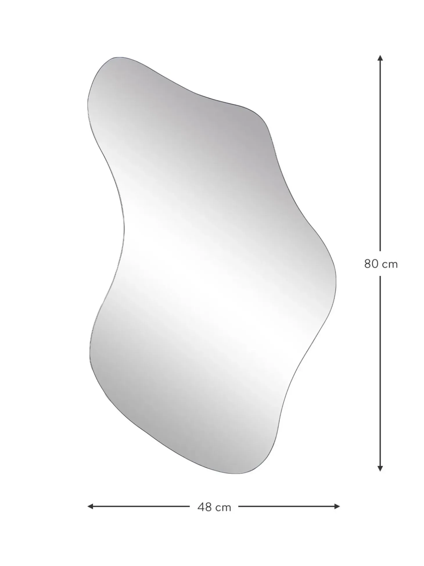 Specchio Da Parete Dalla Forma Organica Senza Cornice Lia
