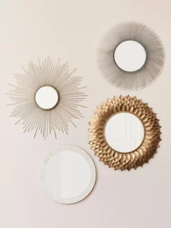 Specchio Da Parete In Metallo Dorato Ella