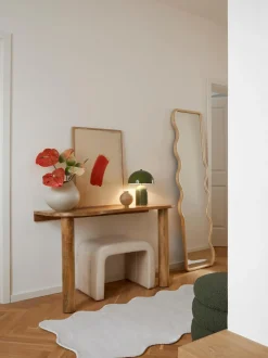 Specchio Da Parete Ondulato In Legno Stream