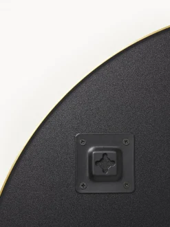 Specchio Da Parete Rotondo Con Mensola In Legno Aaron