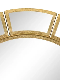 Specchio Da Parete Rotondo Con Cornice Dorata Dinus