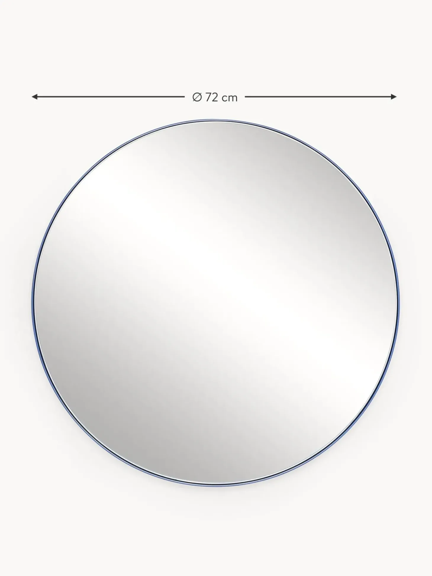 Specchio Da Parete Tondo Con Struttura In Metallo Blu Ivy