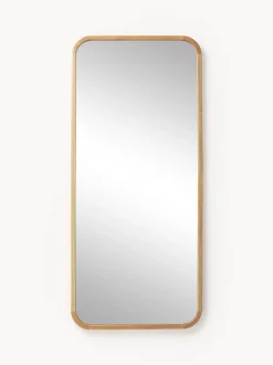 Specchio Grande Angolare Da Appoggio Con Cornice In Legno Di Quercia Levan