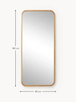 Specchio Grande Angolare Da Appoggio Con Cornice In Legno Di Quercia Levan