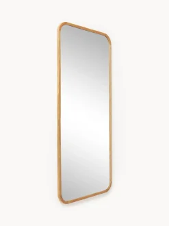 Specchio Grande Angolare Da Appoggio Con Cornice In Legno Di Quercia Levan