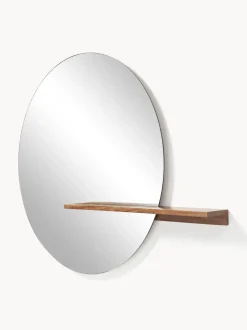 Specchio Grande Da Parete Con Mensola In Legno Sandro