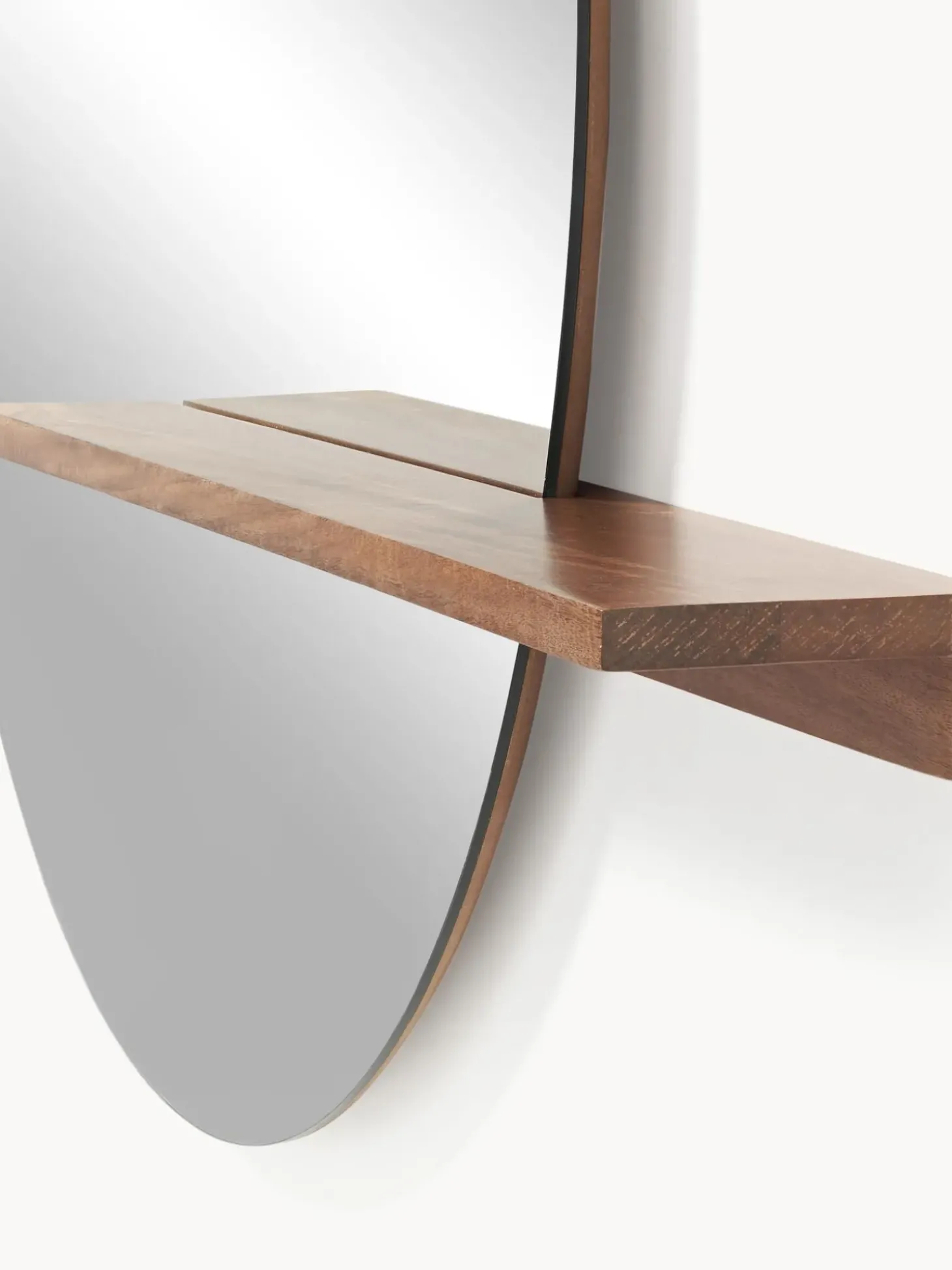 Specchio Grande Da Parete Con Mensola In Legno Sandro