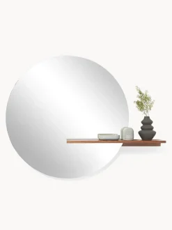 Specchio Grande Da Parete Con Mensola In Legno Sandro