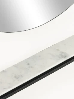 Specchio Ovale Da Parete Con Mensola In Marmo Verena