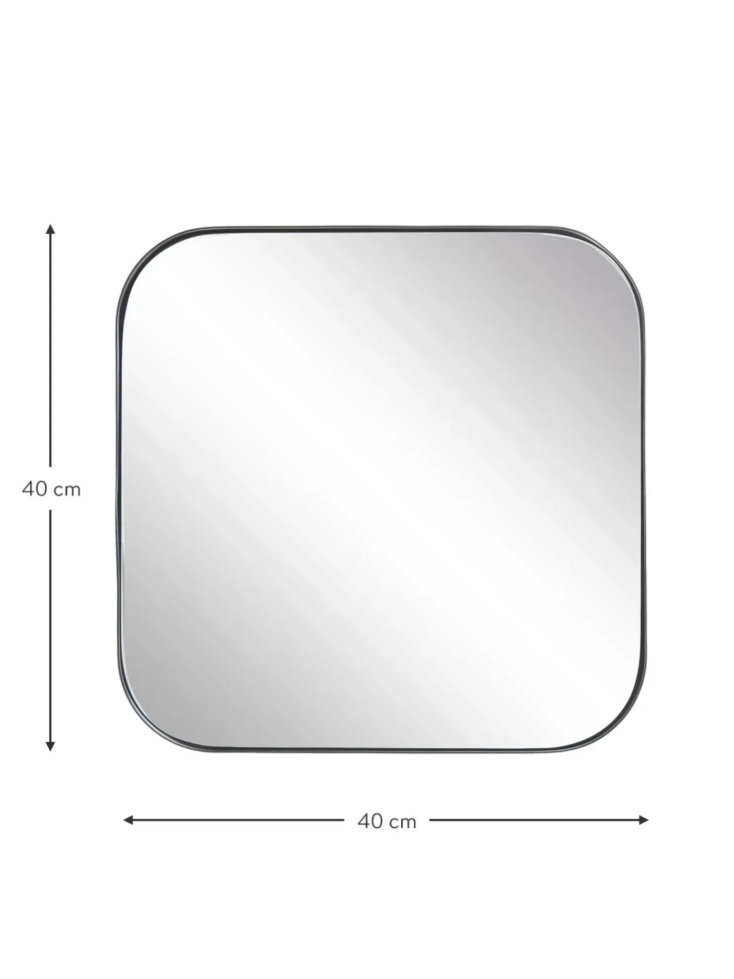 Specchio Quadrato Da Parete Con Cornice In Metallo Nero Ivy