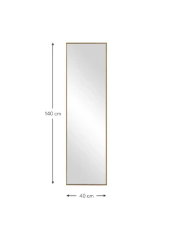 Specchio Rettangolare Da Parete Con Cornice In Legno Di Quercia Marrone Avery