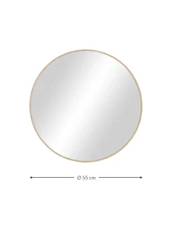 Specchio Rotondo Da Parete Con Cornice In Legno Di Quercia Marrone Avery