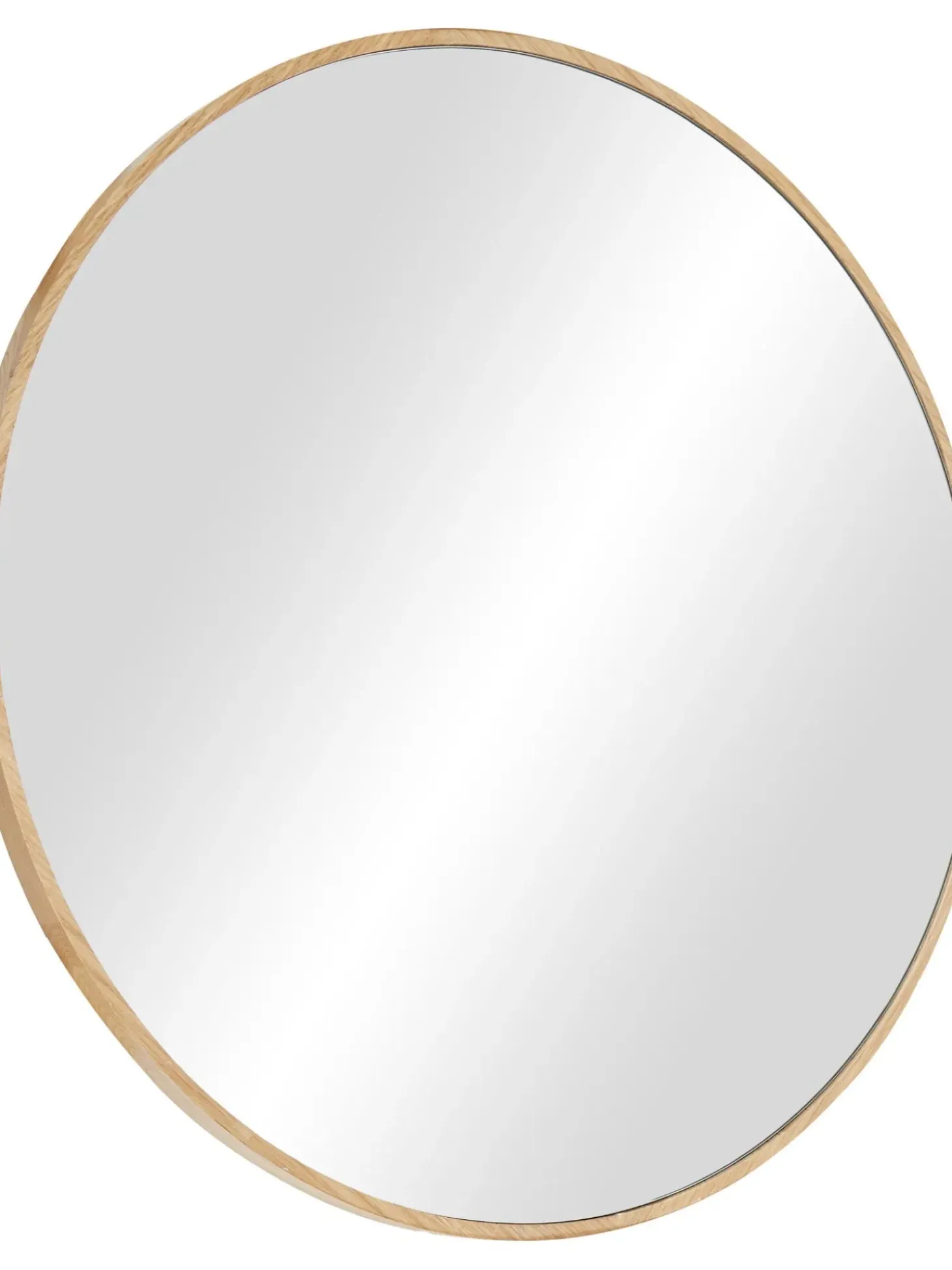 Specchio Rotondo Da Parete Con Cornice In Legno Di Quercia Marrone Avery