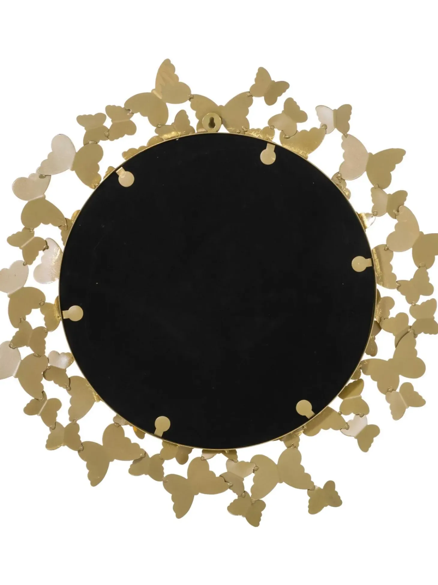 Specchio Rotondo Da Parete Con Finitura Antica Butterfly