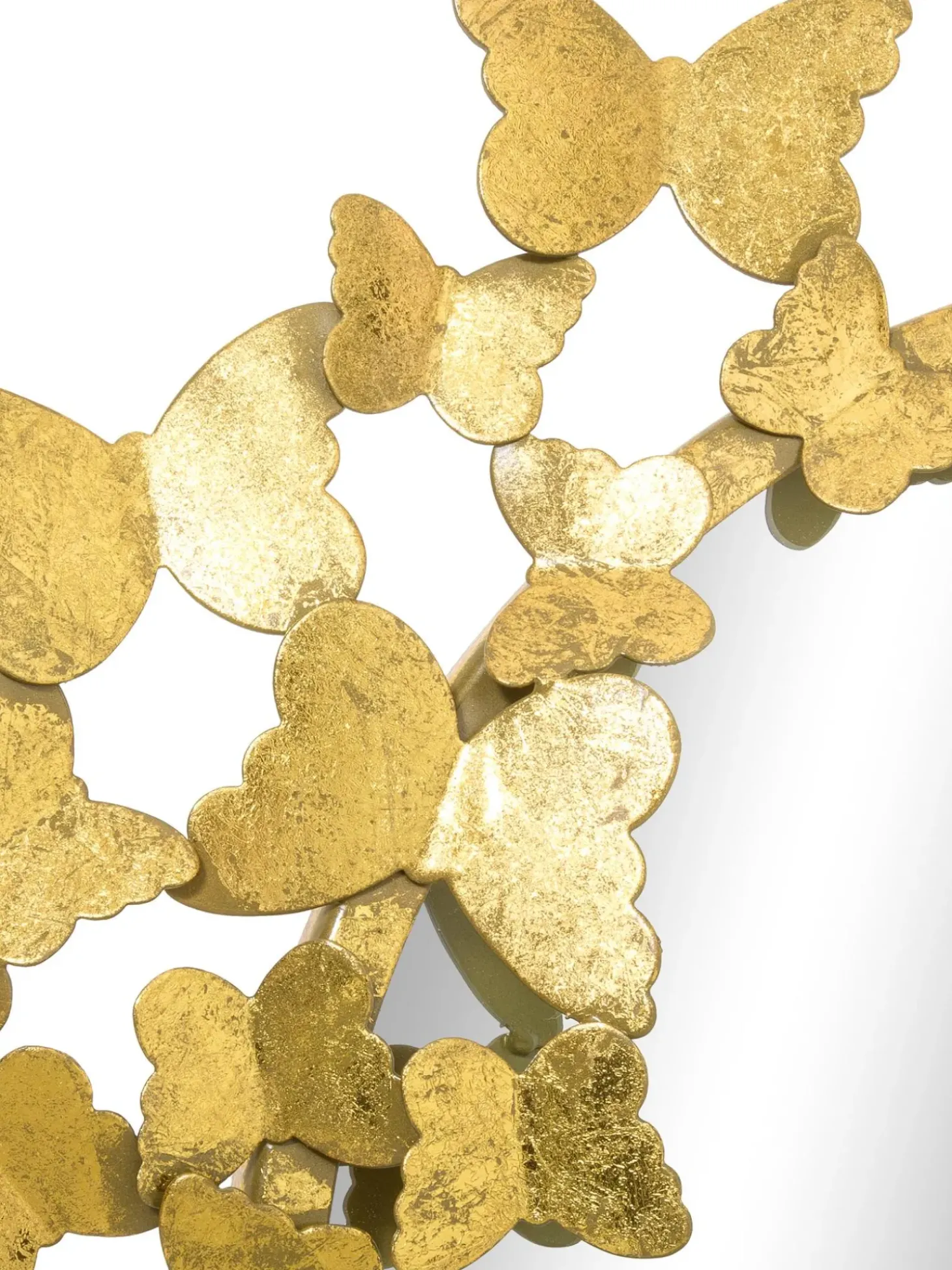 Specchio Rotondo Da Parete Con Finitura Antica Butterfly