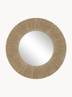 Specchio Rotondo Da Parete Con Cornice In Corda Beige Citra