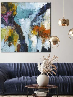 Stampa Su Tela Dipinta A Mano Freja Authentic 1