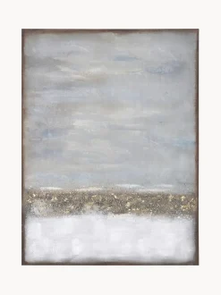 Stampa Su Tela Dipinta A Mano Con Cornice In Legno Abstract Horizon