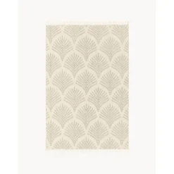 Tappeto In Cotone A Tessitura Piatta Con Bordo Sfrangiato Klara