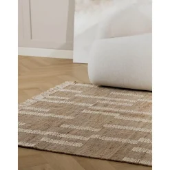 Tappeto In Juta Fatto A Mano Con Frange Kerala