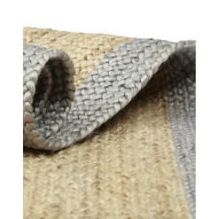 Tappeto In Juta Taftato A Mano Con Bordo Grigio Shanta