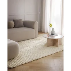 Tappeto In Lana A Pelo Lungo Tessuto A Mano Con Motivo A Rilievo Octavia