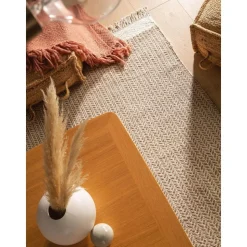 Tappeto In Lana Tessuto A Mano Con Frange Kim