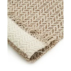 Tappeto In Lana Tessuto A Mano Con Frange Kim