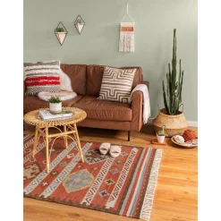 Tappeto Kilim In Lana Tessuto A Mano Zohra