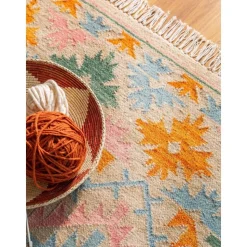 Tappeto Kilim Tessuto A Mano Con Finitura A Frange Zohra