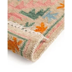 Tappeto Kilim Tessuto A Mano Con Finitura A Frange Zohra