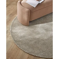 Tappeto Rotondo A Pelo Corto Tessuto A Mano Mansa