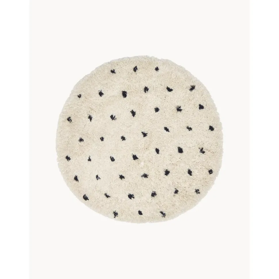 Tappeto Rotondo E Soffice A Pelo Lungo A Pois Ayana