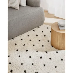 Tappeto Rotondo E Soffice A Pelo Lungo A Pois Ayana