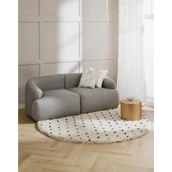 Tappeto Rotondo E Soffice A Pelo Lungo A Pois Ayana