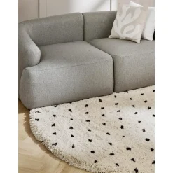 Tappeto Rotondo E Soffice A Pelo Lungo A Pois Ayana