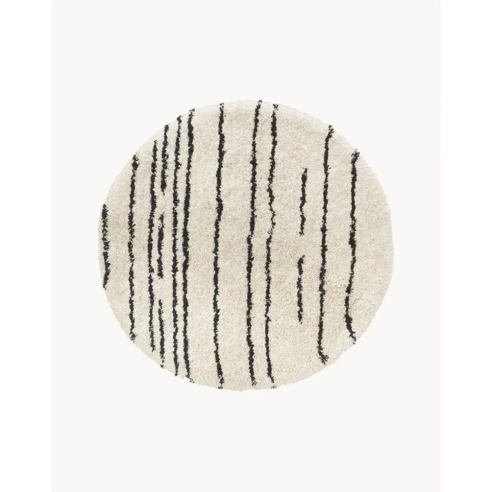 Tappeto Rotondo E Soffice A Pelo Lungo Fatto A Mano Dunya