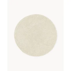 Tappeto Rotondo Fatto A Mano A Pelo Corto Realizzato Con Materiali Riciclati Eleni