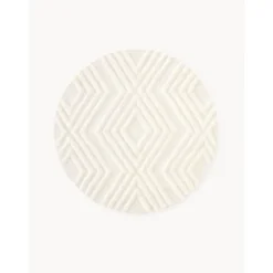 Tappeto Rotondo In Cotone Con Struttura In Rilievo Ziggy