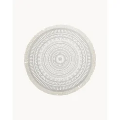 Tappeto Rotondo In Cotone Tessuto A Mano Benji