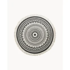 Tappeto Rotondo In Cotone Tessuto A Mano Benji