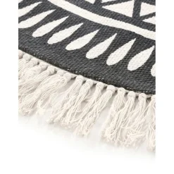 Tappeto Rotondo In Cotone Tessuto A Mano Benji