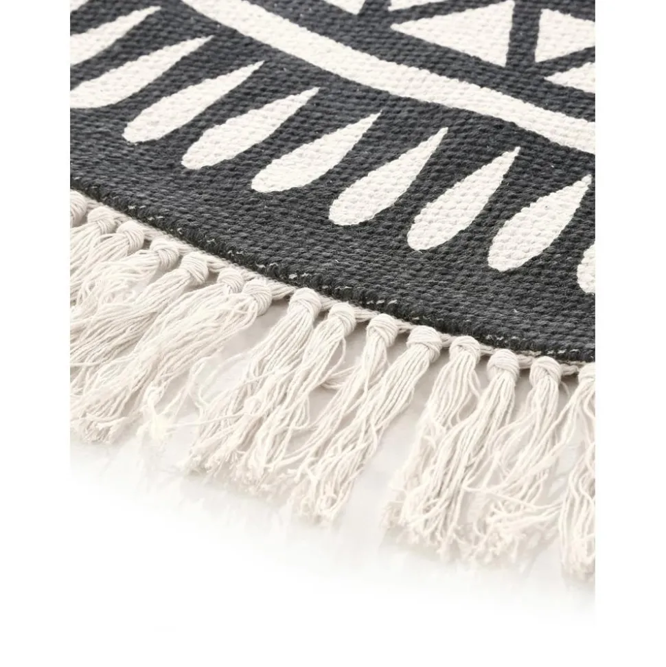 Tappeto Rotondo In Cotone Tessuto A Mano Benji