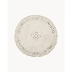 Tappeto Rotondo In Cotone Con Frange Fionn