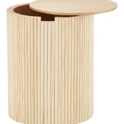 Tavolino Contenitore Rotondo In Legno Nele