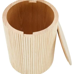 Tavolino Contenitore Rotondo In Legno Nele