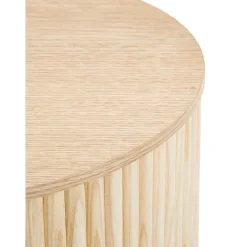 Tavolino Contenitore Rotondo In Legno Nele