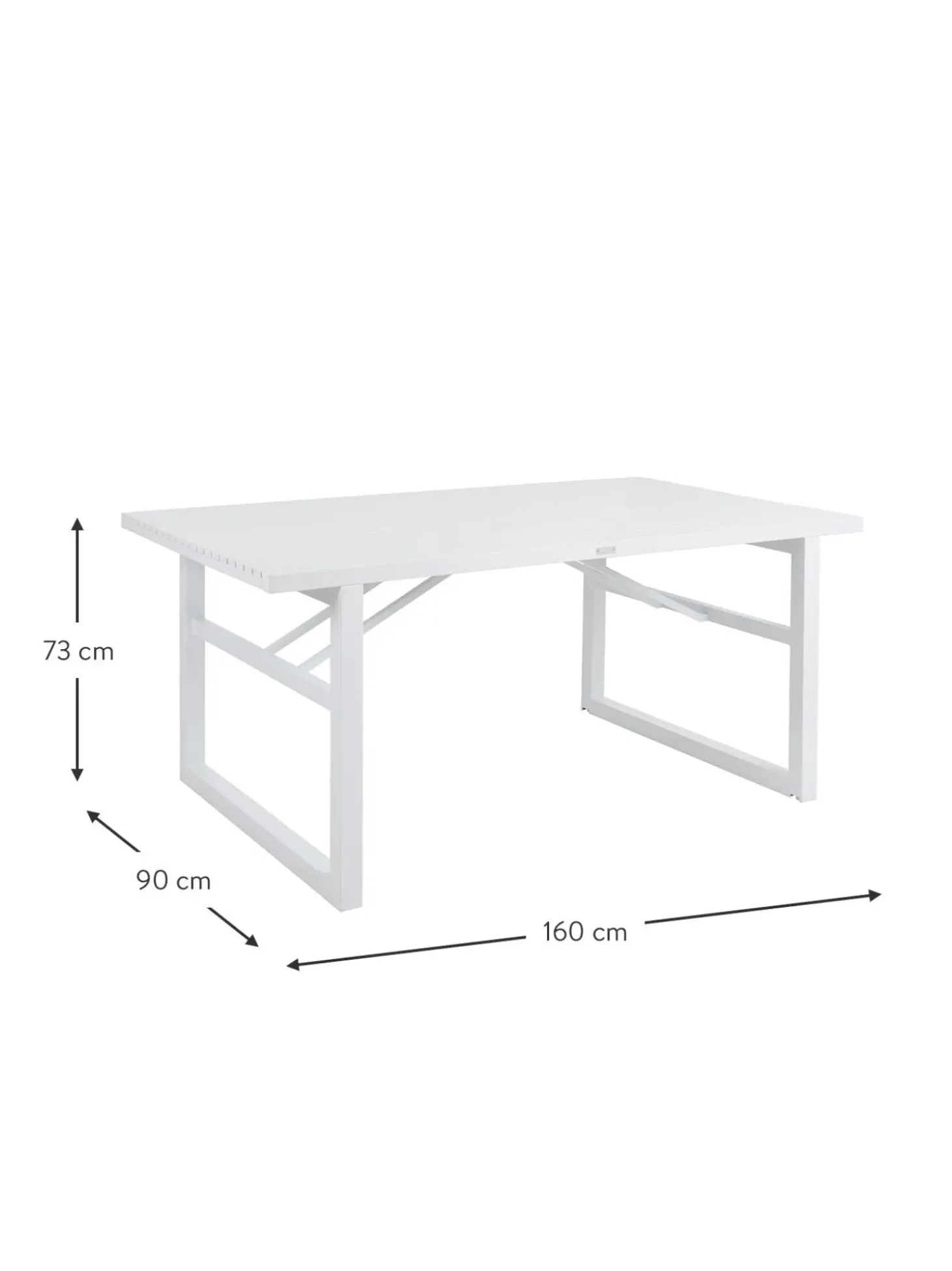 Tavolino Da Giardino Bianco Vevi, 160 X 90 Cm